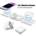 3-in-1 foldable magnetic wireless charger charging iPhone, Apple Watch and AirPods