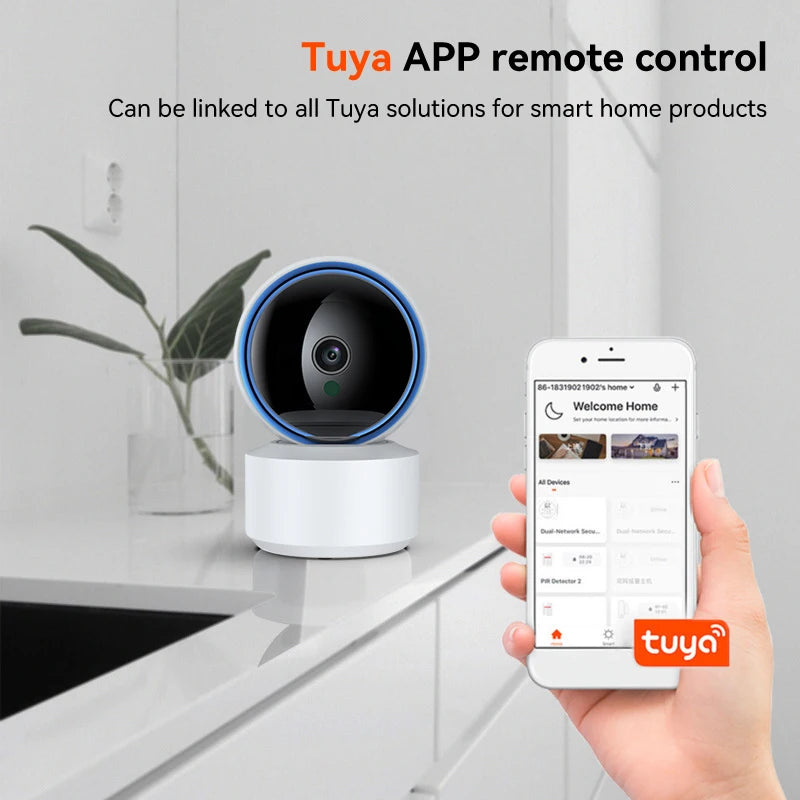 Wi-Fi security camera remote control via Tuya app